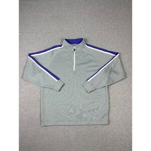 Footjoy Sweater Mens XL Grau Purple 1/4 Zip Golf Pullover Long Sleeve Mock Neck